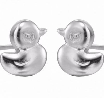 Oorbellen- Eendje- Verzilverd- Charme Bijoux