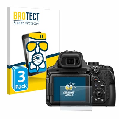 BROTECT - Screenprotector voor Nikon Coolpix P1100 - Folie Beschermfolie Beschermglas matte 3 Stuks