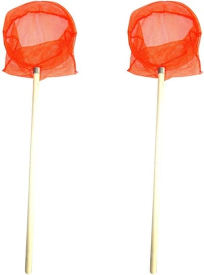 Gebro Visnet/schepnet - 2x - neon oranje - 58 x 20 cm