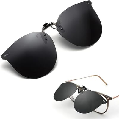 1 stuk - Clip-on zonnebril - Gepolariseerde clip-on zonnebril - Opklapbare zonnebril voor bestuurders - UV-bescherming - Losjes te bevestigen aan het montuur - Unisex - Zwart - Ideaal voor buitensporten
