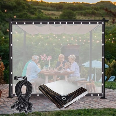 Waterdichte Partytent - Tuin Pergola Zeil - Regenbescherming Buiten - Duurzaam PVC Materiaal - 4 x 5 Meter - Transparant