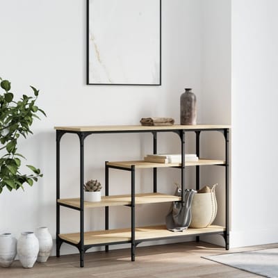 vidaXL - Wandtafel - met - schappen - 100x35x75 - cm - sonoma - eikenkleurig