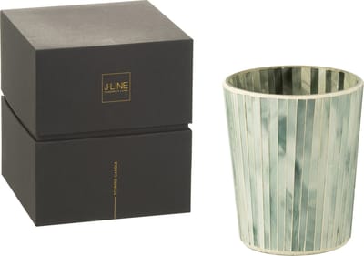 J-Line geurkaars Noa - Seaside Bliss - glas - lichtblauw - medium - 55U