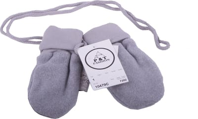 Wanten Baby met Touwtje - Micro Fleece - 0-1j - Licht Grijs