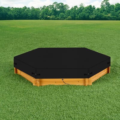 Zandbak hoes - Zeshoekig, 600D oxford, waterdicht (zwart 230x200x20cm)