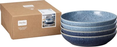 Denby | Studio Blue Cobalt/Flint Pastabord Set van 4 - Bord