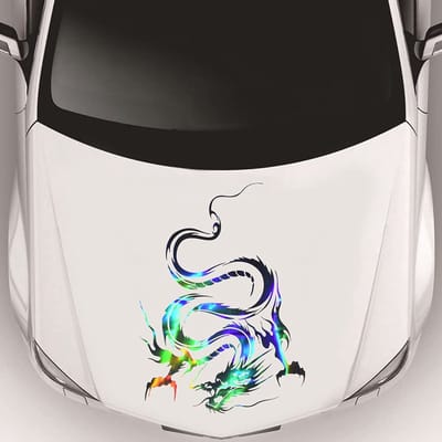 Dailygoods- Drakenstickers Reflecterend - 3D Drakensticker - Autotattoo-Stickers - Coole Sticker - Waterdichte PVC Sticker - Geschikt voor Auto's