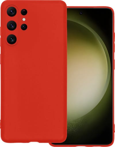 Hoesje Geschikt voor Samsung Galaxy S23 Ultra - Sterk & Shockproof - Hoes Cover - Siliconen Case - Rood