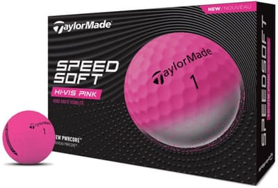 TaylorMade SpeedSoft Hi-Vis Golfballen 2025 - Roze - 12 Stuks