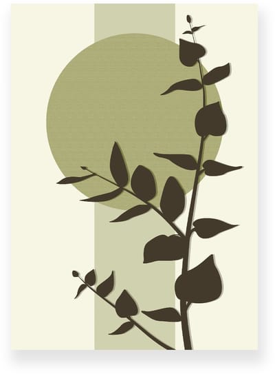 Poster 20x30 cm - Eucalyptus - Plant - Donkergroen - Groen - Minimalistisch - Japandi Muurdecoratie - Wanddecoratie
