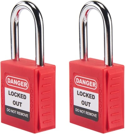 Dailygoods- Hangslot Veiligheid - 2 Hangsloten - 4 Sleutels - Lockout/Tagout - Stalen Beugel - Duurzaam en Lichtgewicht - Veiligheidsslot