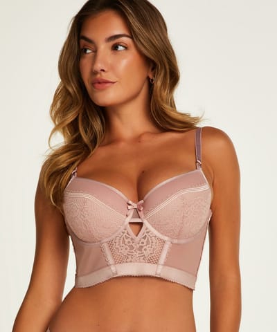 Hunkemöller Dames Lingerie Voorgevormde longline beugel bh Malika - Roze - maat B85