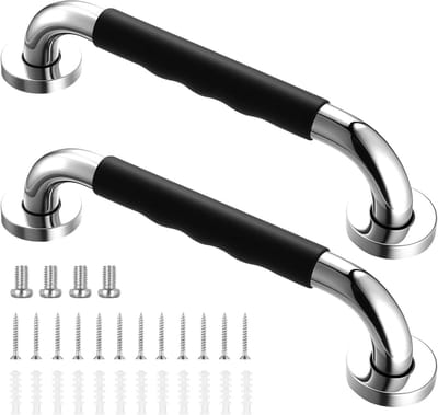 2x Veiligheidshandgreep RVS voor Douche en Badkamer 30 cm Antislip