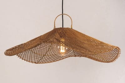 Lumidora Hanglamp 75732 - GAMBIA - E27 - Bruin - Naturel - Riet - ⌀ 85 cm