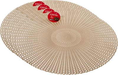 Placemats - rond - D40 cm - goud - 4x stuks - kunststof