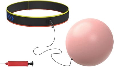 Boksbal met Hoofdband - Trainingsbal Boksen - Reactiefitness Oefenen - Automatisch Rebound Mechanisme - Opblaasbaar - Roze