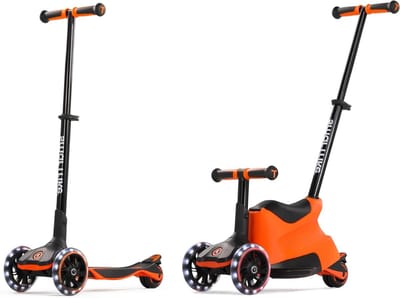 Kinderscooter - Loopfiets - Buiten spelen - 5-in-1 Groeiend - 12 maanden tot 12 jaar - Oranje