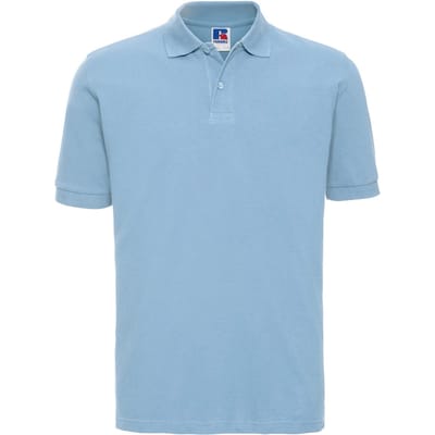 Russell Heren Klassiek Piqué Katoenen Polo Shirt (Hemelsblauw)
