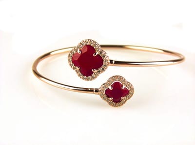 model toi et moi armband in zilver roze verguld koraalrood