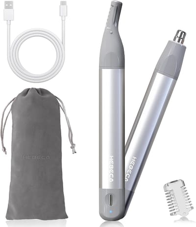 Gezichtshaartrimmer - Grooming Tool - Precisie Verzorging - 2-in-1 Systeem - 14.48 cm - Zilver