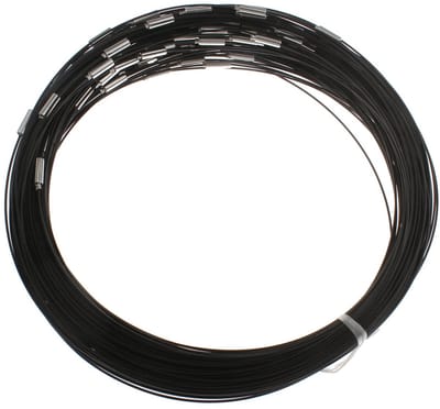 Haarband, 54 cm, zwart, roestvrij staal, halsketting met schroefsluiting voor het maken van sieraden, doe-het-zelf accessoires, 30 stuks