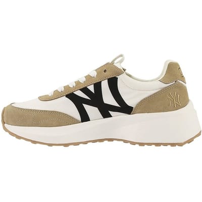 MLB Jogging Chunky New York Yankees Confortable Polyvalent Antidérapant Durable Basse Cheville Chaussures Papa Baskets Unisexes Kaki 32SHX1111-50B 37.5 white