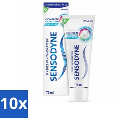 10 x Sensodyne - Tandpasta - Complete Protection + Cool Mint - Koele Munt - 75 ml - Gevoelige Tanden - Tandpasta - Mondverzorging - Tandgevoeligheid - Cool Mint