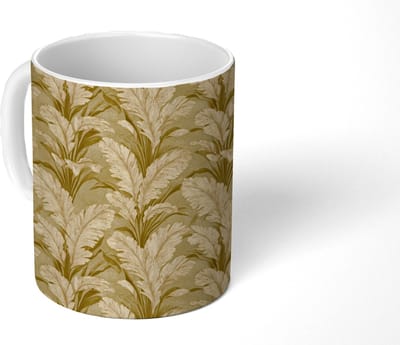 Mok - Koffiemok - Palmbladeren - Klassiek - Groen - Mokken - 350 ML - Beker - Koffiemokken - Theemok