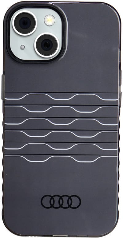 Audi Back Cover - iPhone 15 Hoesje - Zwart - Slanke Pasvorm - Verhoogde Cameraring