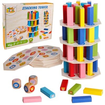 Houten Regenboog Blokken Stapelen Kinder Speelgoed Stapel Toren Dobbelstenen Kleuren Matchen Bordspel Sensorisch Spel Montessori Educatief Speelgoed