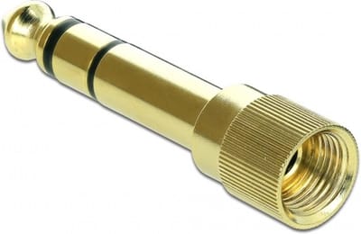 Premium 6,35mm Jack (m) - 3,5mm Jack (v) schroefbare stereo audio adapter