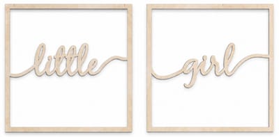 Houten wanddecoratie - Wooden wall decoration | Little girl 80 x 40cm | Licht hout - Natural wood | Muurdecoratie - Wall art - Wandfiguur - Babykamer - Kids - Deco