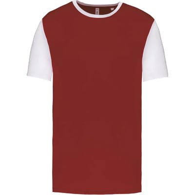 Tweekleurig herenshirt jersey met korte mouwen 'Proact' Garnet/White - S