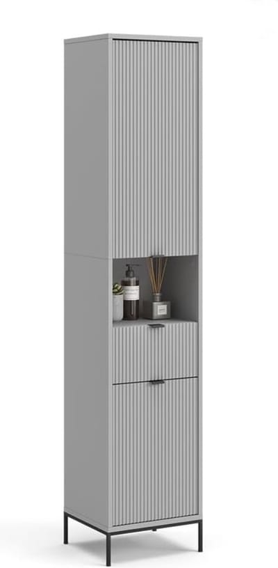 MKSS® Badkamerkasten Hoog - Badkamerkast - Badkamermeubel - Opbergkast - Licht Grijs