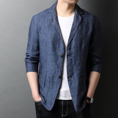 Herfst Lente en Zomer Nieuw Jongens Linnen Pak Mode Koreaanse Stijl Losse Dunne Jas Twee Knoppen Casual 3XL gray