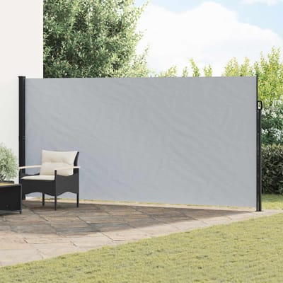 vidaXL - Uittrekbaar - Zijscherm - 300 - x - 200 - cm - Polyester - Rechthoekig - Grijs