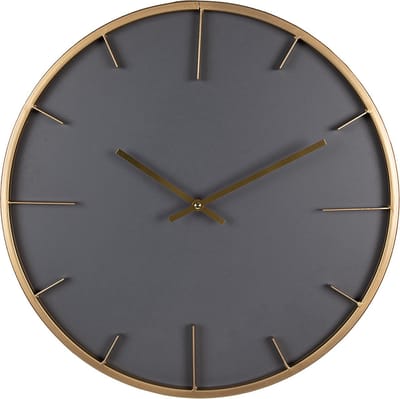 Clayre & Eef Wandklok Ø 45 cm Grijs MDF