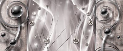 Silver Grey Black Abstract Modern Art Photo Wallcovering