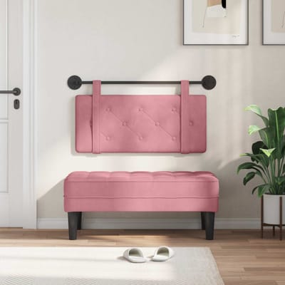 vidaXL - Hangend - hoofdbord - Roze - Fluweel