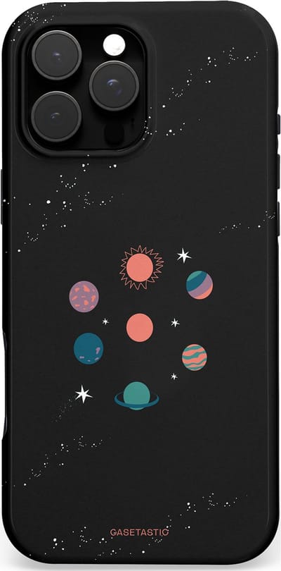 Casetastic hoesje geschikt voor Apple iPhone 16 Pro Max - MagSafe - Dubbellaagse bescherming - Universum familie - Fashion Case - Zwart