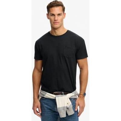 Superdry - Classic Cotton Linen Pocket T-shirt Relaxed Pasvorm - Heren - T-shirts