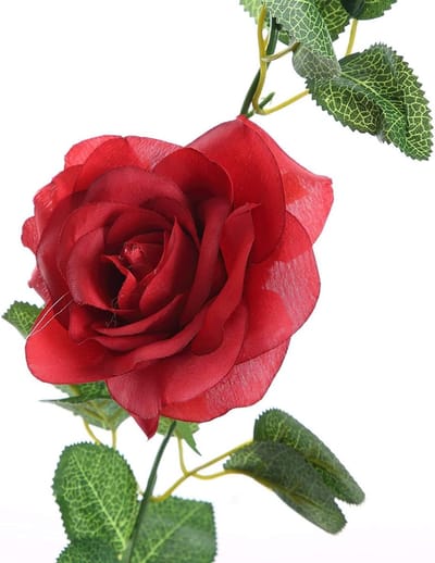 Set van 2 Kunstmatige Rozen Rattan van 200 cm - Silken Bloemen voor Bruiloft en Thuisdecoratie, Ideaal voor Feestelijke Achtergronden en Bloemstukken