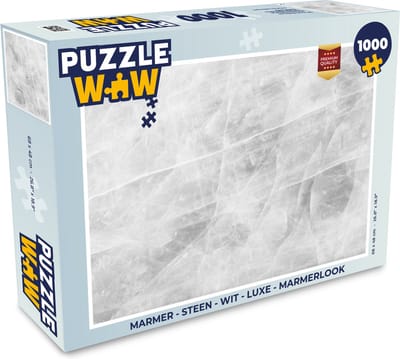 Puzzel Marmer - Steen - Wit - Luxe - Marmerlook - Legpuzzel - Puzzel 1000 stukjes volwassenen