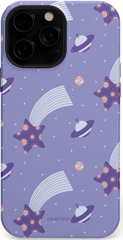 Casetastic Hoesje Geschikt voor Apple iPhone 13 Pro Max Magsafe - Stijlvolle Beschermende Duo-layer Case - Sterrenhemel Lila