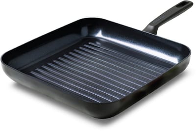 GreenPan Memphis keramische anti-aanbak vierkante grillpan 28 cm - inductie pan - inductie grillpan - ovenbestendig tot 160°C - vaatwasserbestendig - koelgrepen - zonder deksel - PFAS-vrij