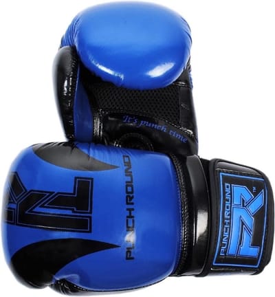 Punch Round Bokshandschoenen SLAM Blauw Zwart 12 OZ