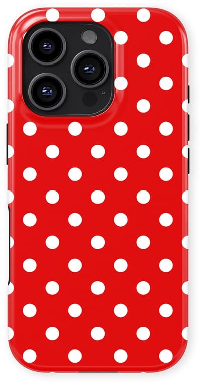 Polka Dots Hoesje geschikt voor iPhone 16 Pro | Geschikt Voor Mag | Stippen Design Backcover geschikt voor iPhone 16 Pro Classic Red