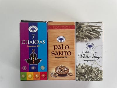 Green Tree Geurolie Palo Santo-Californian White Sage-7 Chakra (3 flesjes van 10 ml)