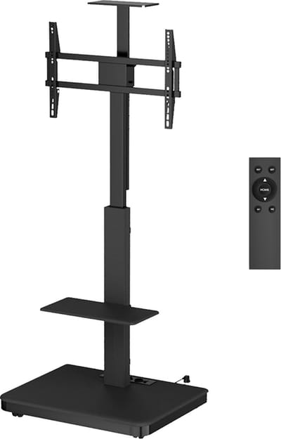 Elite Verrijdbare Elektrische TV Vloerstandaard Zwart