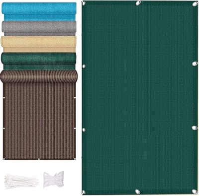 Balkon Privacy Hek Scherm 120 x 700 cm Weerbestendige UV-bescherming Gaas voor tuinafscheidingen met Oogjes voor terras, terras, balkon, Donkergroen